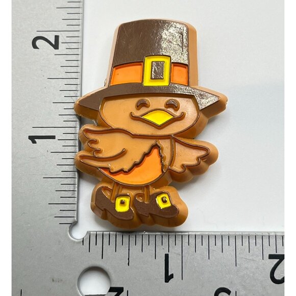 Little Bird Pilgrim Refrigerator Magnet Vintage Hallmark Thanksgiving Brown - Picture 2 of 6